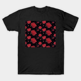 rose pattern T-Shirt